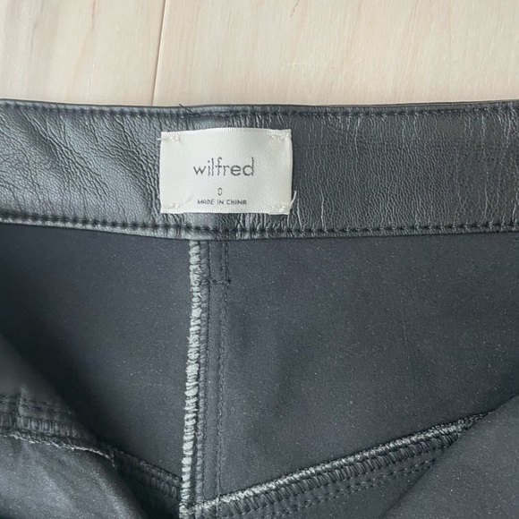 Aritzia Straight Leg Faux Leather Pants, Black - Picture 3 of 4